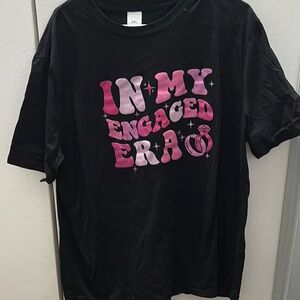 SHEIN Black Tee with Pink Graphic